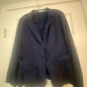 Eileen Fisher Linen Stretch Blazer -Navy